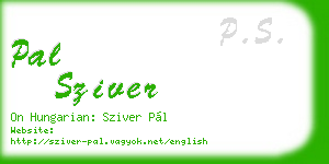 pal sziver business card